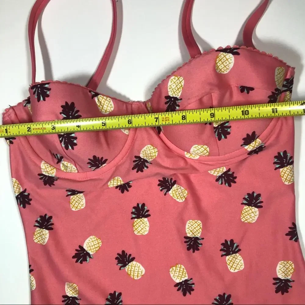 Kate Spade Pineapple Peach Coral Pink One Piece Bathing Suit 🍍 XS - Picture 9 of 9